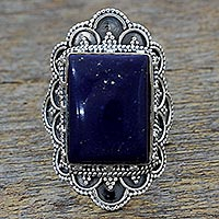 Lapis lazuli cocktail ring, Starry Splendor