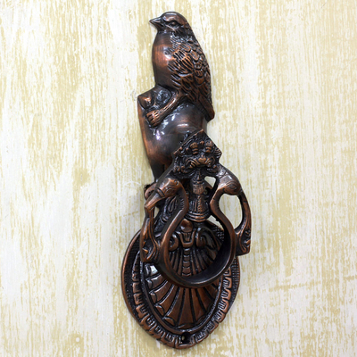 Copper plated door knocker, Avian Melody