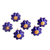 Perillas de gabinete de cerámica, (juego de 6) - Perillas de gabinete de cerámica hechas a mano azul floral (juego de 6) India