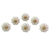 Ceramic cabinet knobs, 'Pale Floral Beauties' (set of 6) - Ceramic Cabinet Knobs Floral Off-White (Set of 6) India thumbail