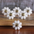 Ceramic cabinet knobs, 'Pale Floral Beauties' (set of 6) - Ceramic Cabinet Knobs Floral Off-White (Set of 6) India (image 2b) thumbail