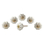 Ceramic cabinet knobs, 'Pale Floral Beauties' (set of 6) - Ceramic Cabinet Knobs Floral Off-White (Set of 6) India (image 2d) thumbail