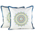 Embroidered cotton cushion covers,  'Leafy Circle' (pair) - Cotton Cushion Covers with Embroidered Leaves (Pair)