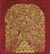 pintura Kalamkari - Acrílico indio rojo y dorado sobre lienzo Pintura de la naturaleza