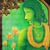 'Krishna Vasudeva' - Signed Expressionist Hindu Art Painting in Green