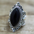 Onyx cocktail ring, 'Lover's Midnight Gaze' - Hand Made Sterling Silver Onyx Cocktail Ring from India (image 2c) thumbail