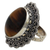 Tiger's eye cocktail ring, 'Halo of Petals' - Hand Made Sterling Silver Tiger's Eye Cocktail Ring India thumbail