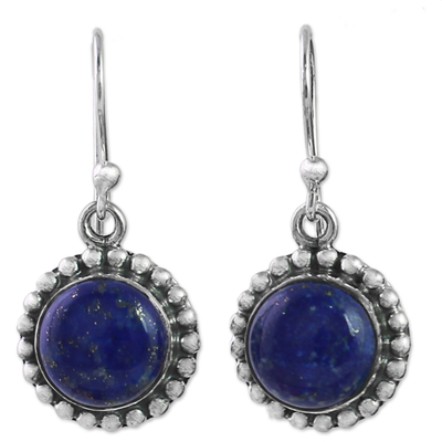 Lapis lazuli dangle earrings, 'Deep Blue Majesty' - Lapis Lazuli and Sterling Silver Gemstone Dangle Earrings