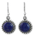 Pendientes colgantes de lapislázuli - Pendientes colgantes de plata de ley y lapislázuli con piedras preciosas