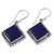 Lapis lazuli dangle earrings, 'Blue Kite' - Kite Shaped Sterling Silver Lapis Lazuli Dangle Earrings