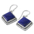 Lapis lazuli dangle earrings, 'Blue Kite' - Kite Shaped Sterling Silver Lapis Lazuli Dangle Earrings