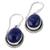Pendientes colgantes de lapislázuli - Pendientes colgantes de plata de ley y lapislázuli ovalados