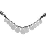 Sterling silver waterfall necklace, 'White Petals' - White Chalcedony and Sterling Silver Choker Necklace