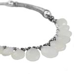 Sterling silver waterfall necklace, 'White Petals' - White Chalcedony and Sterling Silver Choker Necklace