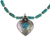 Citrine and composite turquoise pendant necklace, 'Heartfelt Bloom' - Citrine and Composite Turquoise Heart Pendant Necklace (image 2b) thumbail