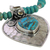 Citrine and composite turquoise pendant necklace, 'Heartfelt Bloom' - Citrine and Composite Turquoise Heart Pendant Necklace (image 2d) thumbail