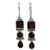 Garnet dangle earrings, 'Radiant Glamour' - Geometric Garnet and Sterling Silver Dangle Earrings (image 2a) thumbail