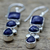 Pendientes colgantes de lapislázuli - Pendientes colgantes con múltiples formas de lapislázuli y plata de ley