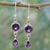 Amethyst dangle earrings, 'Lilac Droplets' - Faceted Amethyst and Sterling Silver Dangle Earrings