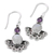 Rainbow moonstone and amethyst dangle earrings, 'Joyful Alliance' - Rainbow Moonstone and Amethyst Sterling Silver Earrings