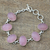 Chalcedony link bracelet, 'Pink Adoration' - Hand Made Chalcedony Sterling Silver Link Bracelet India (image 2) thumbail