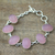 Chalcedony link bracelet, 'Pink Adoration' - Hand Made Chalcedony Sterling Silver Link Bracelet India (image 2b) thumbail