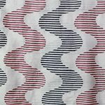 Silk shawl, 'Bengal Waves in Maroon' - Hand Woven Printed Silk Shawl Wave Motifs from India