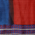 Silk shawl, 'Bengali Festival in Cinnabar' - Hand Woven Cinnabar Azure Geometric Silk Shawl from India