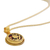 Gold plated pendant necklace, 'Leafy Circle' - Hand Made Gold over Silver Red Pendant Necklace India