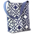 Cotton shoulder bag, 'Midnight Blue Elegance' - 100% Cotton Embroidered Shoulder Handbag from India