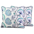 Cotton cushion covers, 'Dusk Flowers' (pair) - Floral Midnight Blue Cotton Cushion Covers (Pair) from India