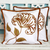Cotton cushion covers, 'Majestic Flower' (pair) - Pair of Cotton Cushion Covers with Stunning Floral Motifs (image 2) thumbail