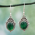 Ohrhänger aus Onyx - Handgefertigte Ohrhänger aus grünem Onyx aus Sterlingsilber in Indien