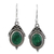 Onyx dangle earrings, 'Charming Green' - Hand Made Sterling Silver Green Onyx Dangle Earrings India