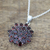 Garnet pendant necklace, 'Red Sunflower' - Hand Made Sterling Silver Garnet Pendant Necklace India (image 2c) thumbail