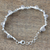 Moonstone and sapphire link bracelet, 'Moon Blue' - Sterling Silver Moonstone Sapphire Link Bracelet India (image 2c) thumbail