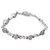 Moonstone and sapphire link bracelet, 'Moon Blue' - Sterling Silver Moonstone Sapphire Link Bracelet India (image 2d) thumbail