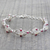 Moonstone and ruby link bracelet, 'Moon Red' - Sterling Silver Moonstone Ruby Link Bracelet India (image 2) thumbail