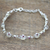 Moonstone and ruby link bracelet, 'Moon Red' - Sterling Silver Moonstone Ruby Link Bracelet India (image 2b) thumbail