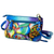 Hand-painted leather shoulder bag, 'Spring Abode' - Blue Hand Painted Leather Small Handbag from India (image 2c) thumbail