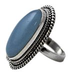 Chalcedony cocktail ring, 'Cool Ecstasy' - Blue Chalcedony and Sterling Silver Large Cocktail Ring