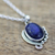 Lapis lazuli pendant necklace, 'Indian Delight in Blue' - Sterling Silver Lapis Lazuli Pendant Necklace from India