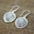 Rainbow moonstone dangle earrings, 'Gleaming Petals' - Sterling Silver Rainbow Moonstone Dangle Earrings from India