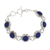 Lapis lazuli link bracelet, 'Nighttime Glamour' - Sterling Silver Lapis Lazuli Link Bracelet from India