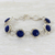 Lapis lazuli link bracelet, 'Nighttime Glamour' - Sterling Silver Lapis Lazuli Link Bracelet from India