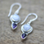 Amethyst and rainbow moonstone dangle earrings, 'Indian Rain' - Amethyst Rainbow Moonstone Dangle Earrings from India
