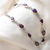 Amethyst link bracelet, 'Tears of India' - Amethyst Composite Turquoise Link Bracelet from India