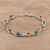 Citrine link bracelet, 'Sunny Drops in Blue' - Citrine Composite Turquoise Link Bracelet from India