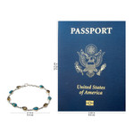 Citrine link bracelet, 'Sunny Drops in Blue' - Citrine Composite Turquoise Link Bracelet from India