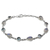 Rainbow moonstone and blue topaz link bracelet, 'Misty Sky' - Blue Topaz and Rainbow Moonstone Gemstone Station Bracelet